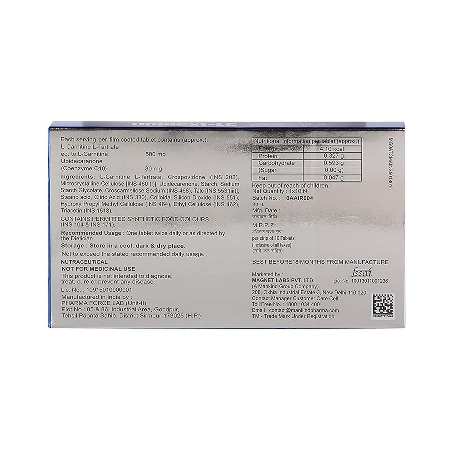 Ubinext-Lc - Strip of 10 Tablets