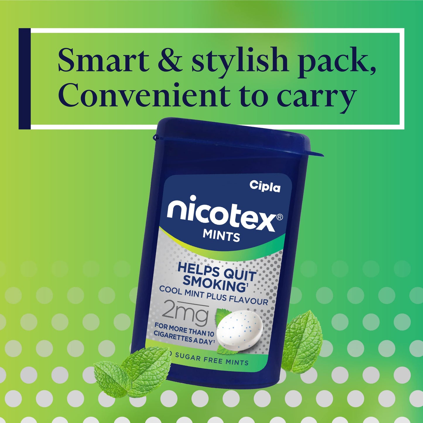 Cipla Nicotex Mints | Nicotine 2mg Lozenges (360 Pcs) | Helps Quit Smoking | Sugar Free | Cool Mint Plus Flavour (10 * 36 Pcs)