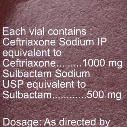 Xone SB 1000mg/500mg - Vial of 1.5 g Injection