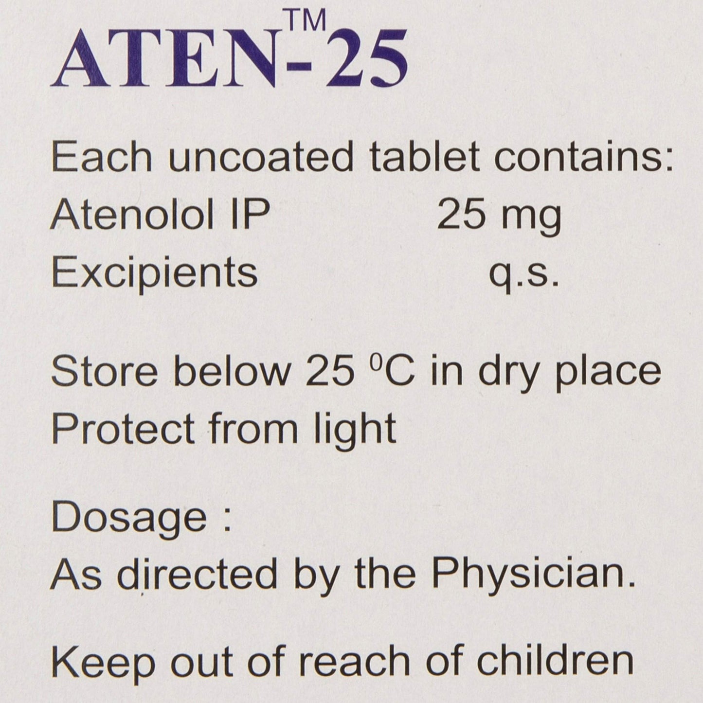 Aten 25 - Strip of 14 Tablets