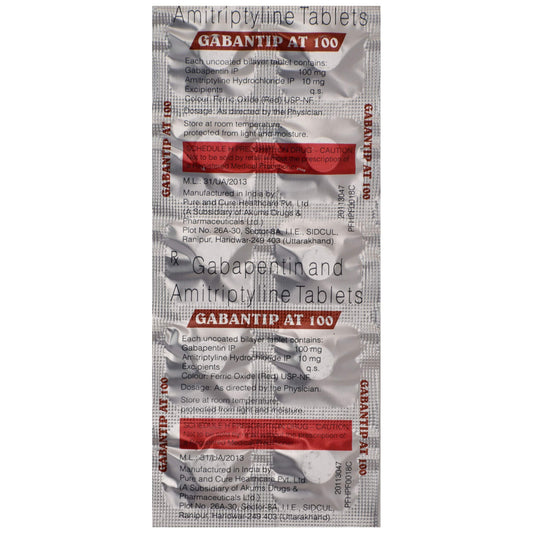 Gabantip AT 100 - Strip of 10 Tablets