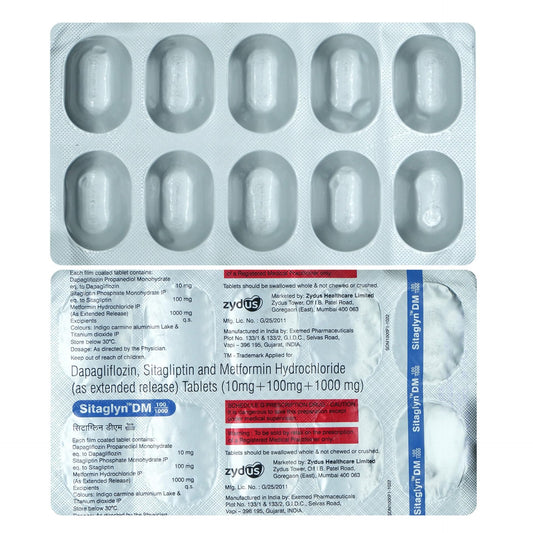 Sitaglyn DM 100/1000 - Strip of 10 Tablets