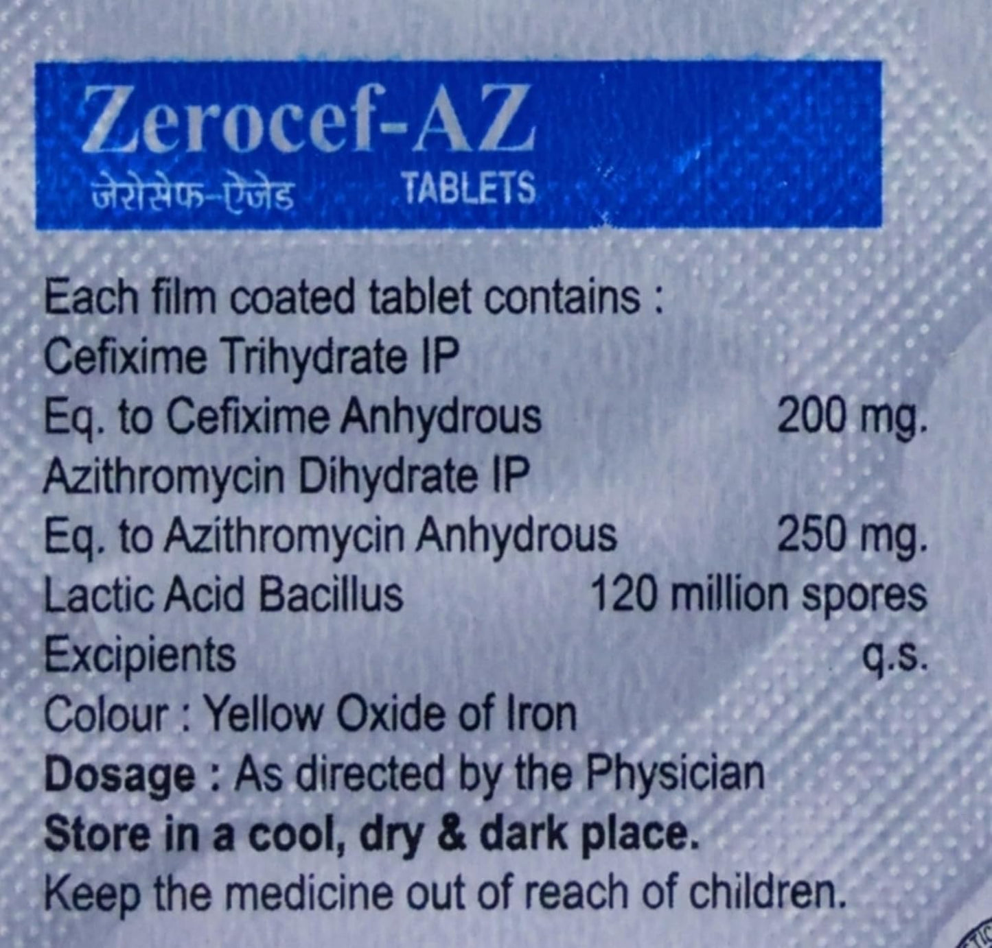 Zerocef - AZ - Strip of 10 Tablets