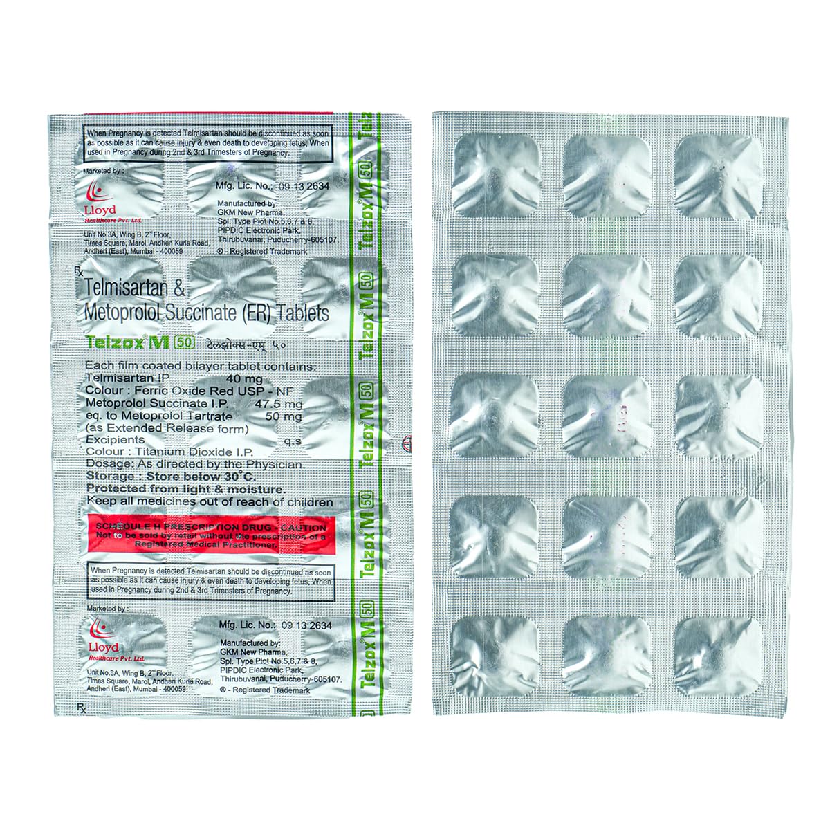 Telzox M 50 - Strip of 15 Tablets