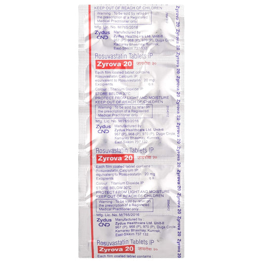 Zyrova 20 - Strip of 10 Tablets