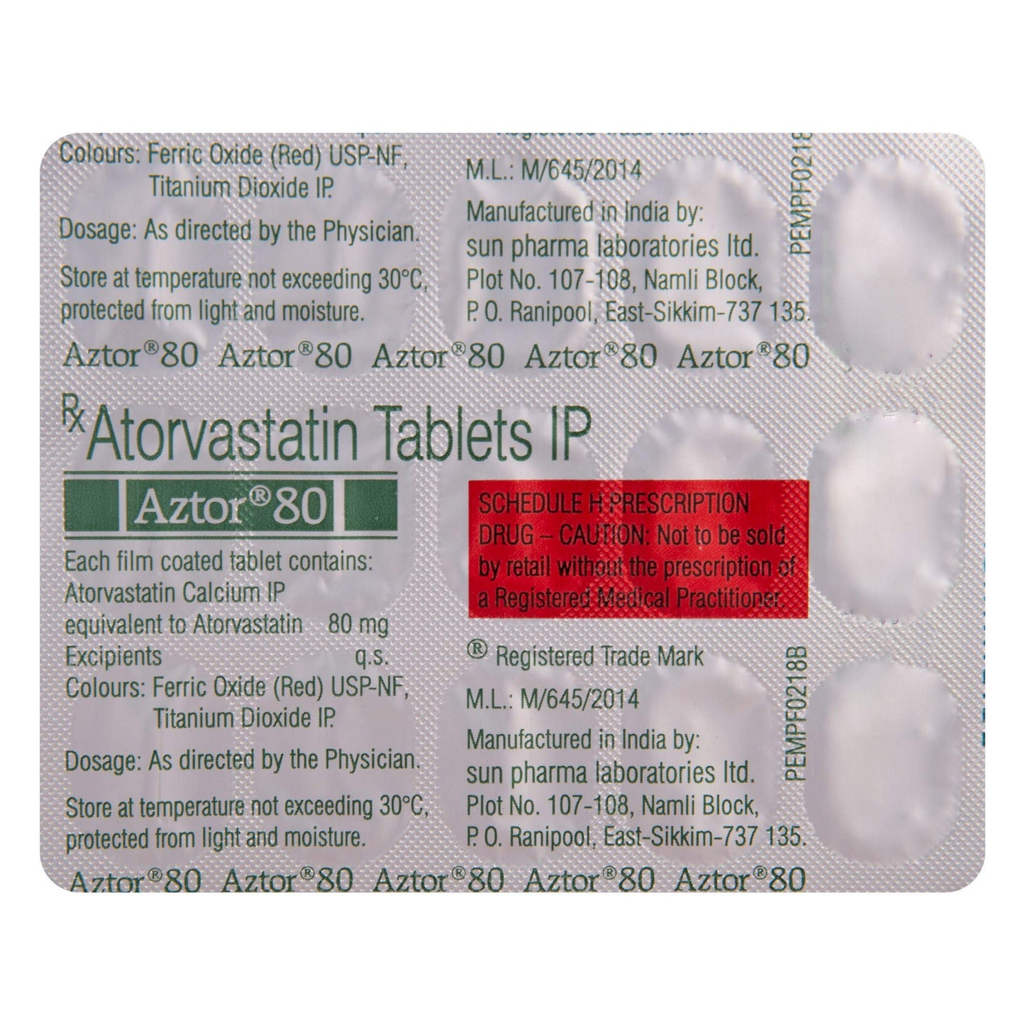 Aztor 80 - Strip of 15 Tablets