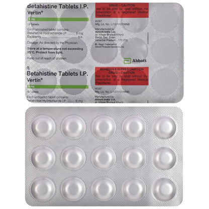 Vertin 8 - Strip of 15 Tablets