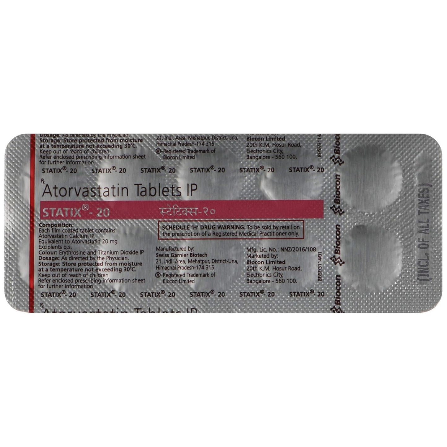 Statix 20 - Strip of 10 Tablets