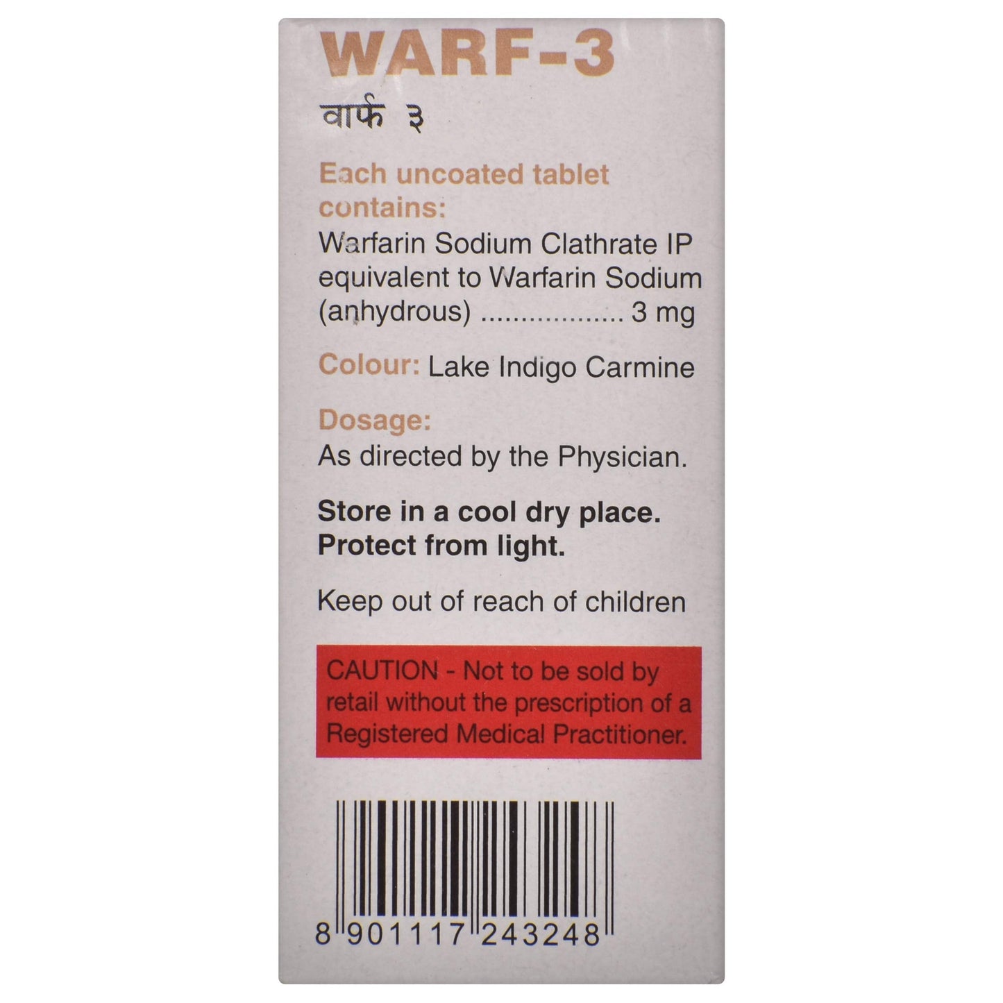 Warf-3 - Strip of 30 Tablets