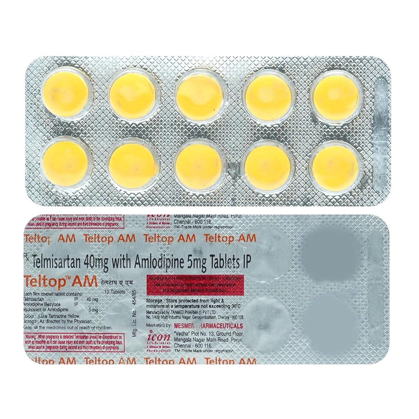 Teltop AM 40 mg/5 mg - Strip of 10 Tablets