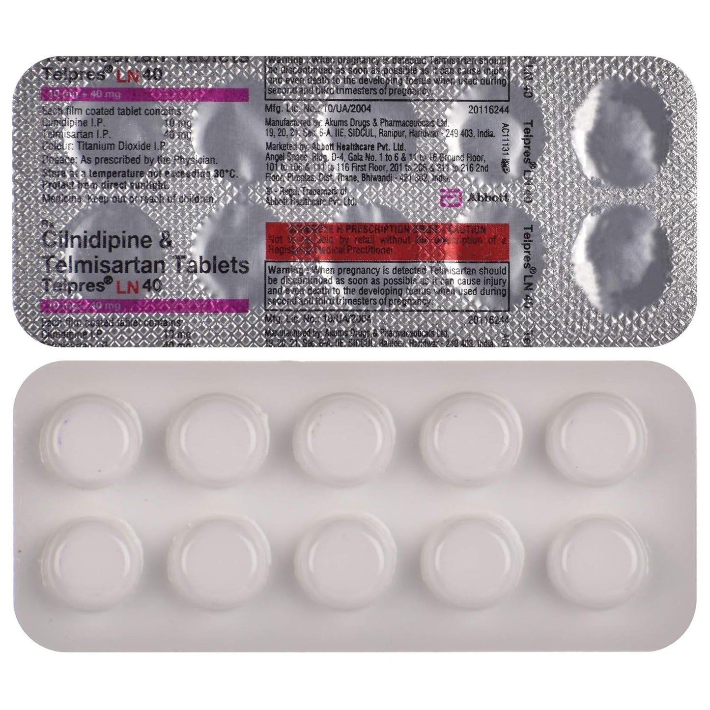 Telpres LN 40 - Strip of 10 Tablets