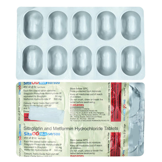 Sita OD Met 50/500 mg - Strip of 10 Tablets