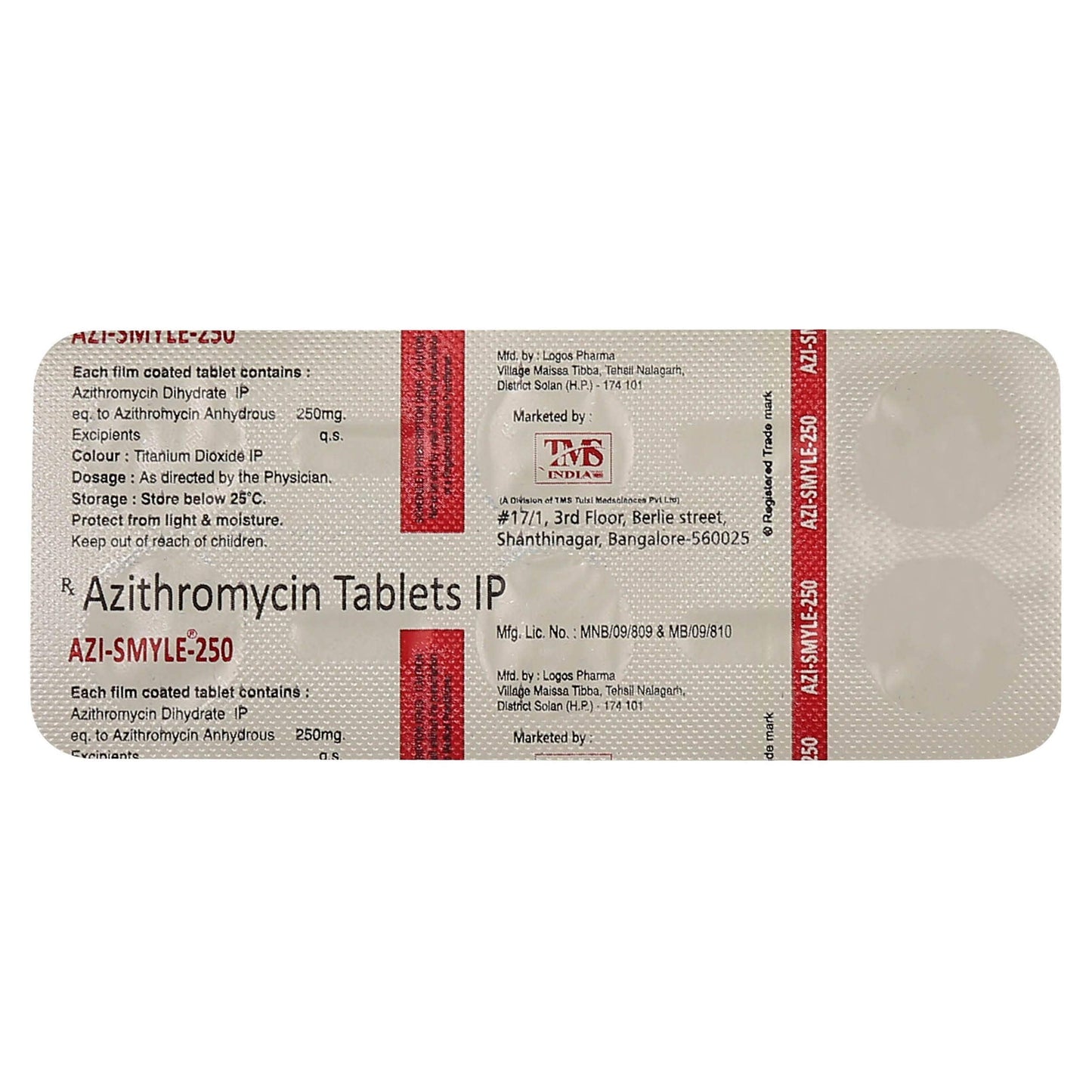 Azi-Smyle-250 - Strip of 6 Tablets