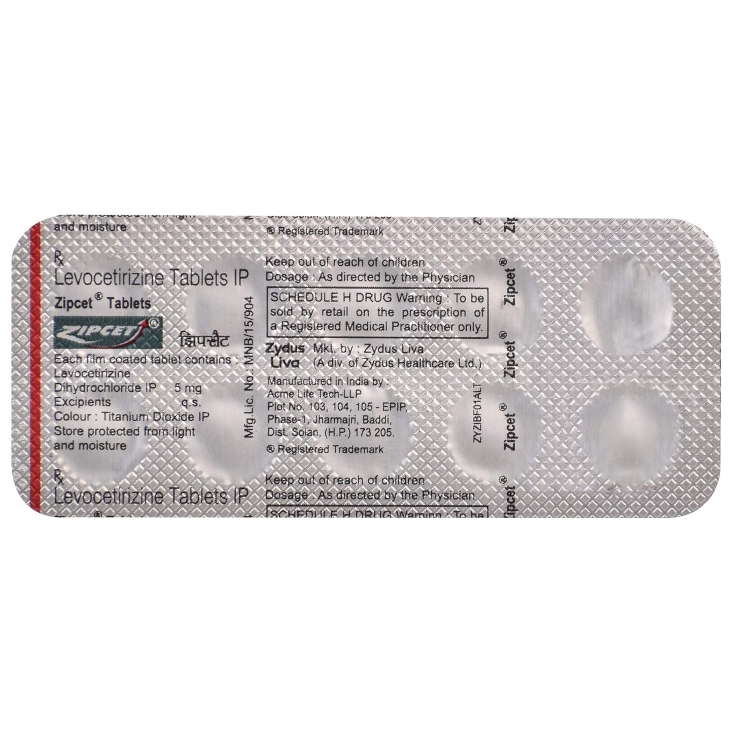 Zipcet - Strip of 10 Tablets