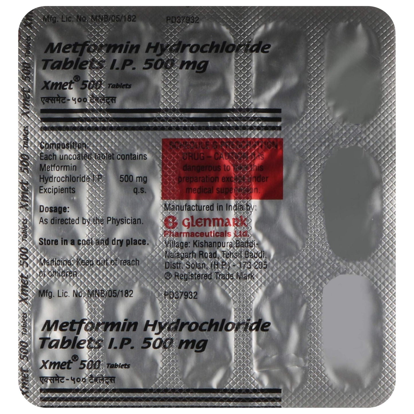 Xmet 500 - Strip of 15 Tablets