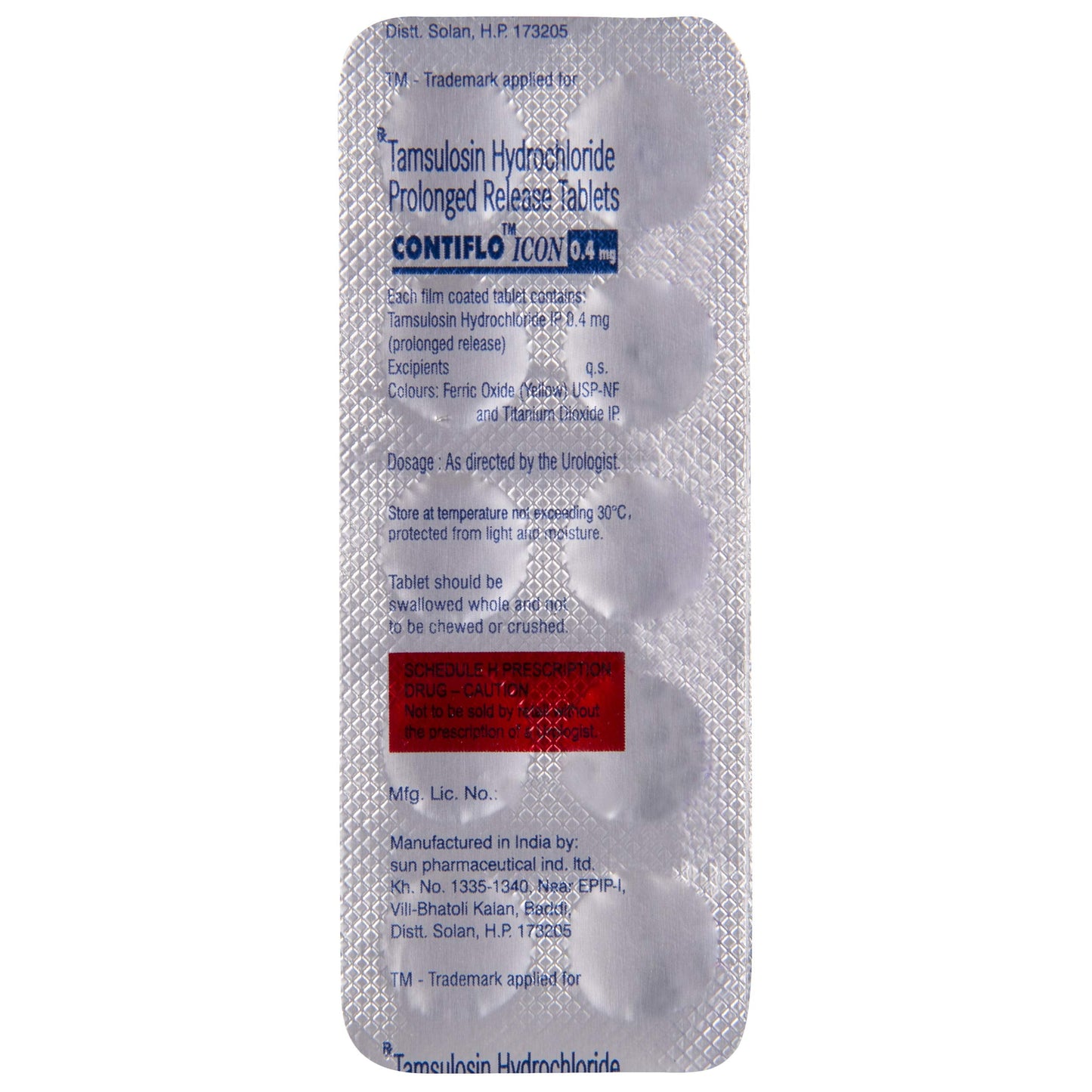 Contiflo Icon 0.4 mg - Strip of 10 Tablets