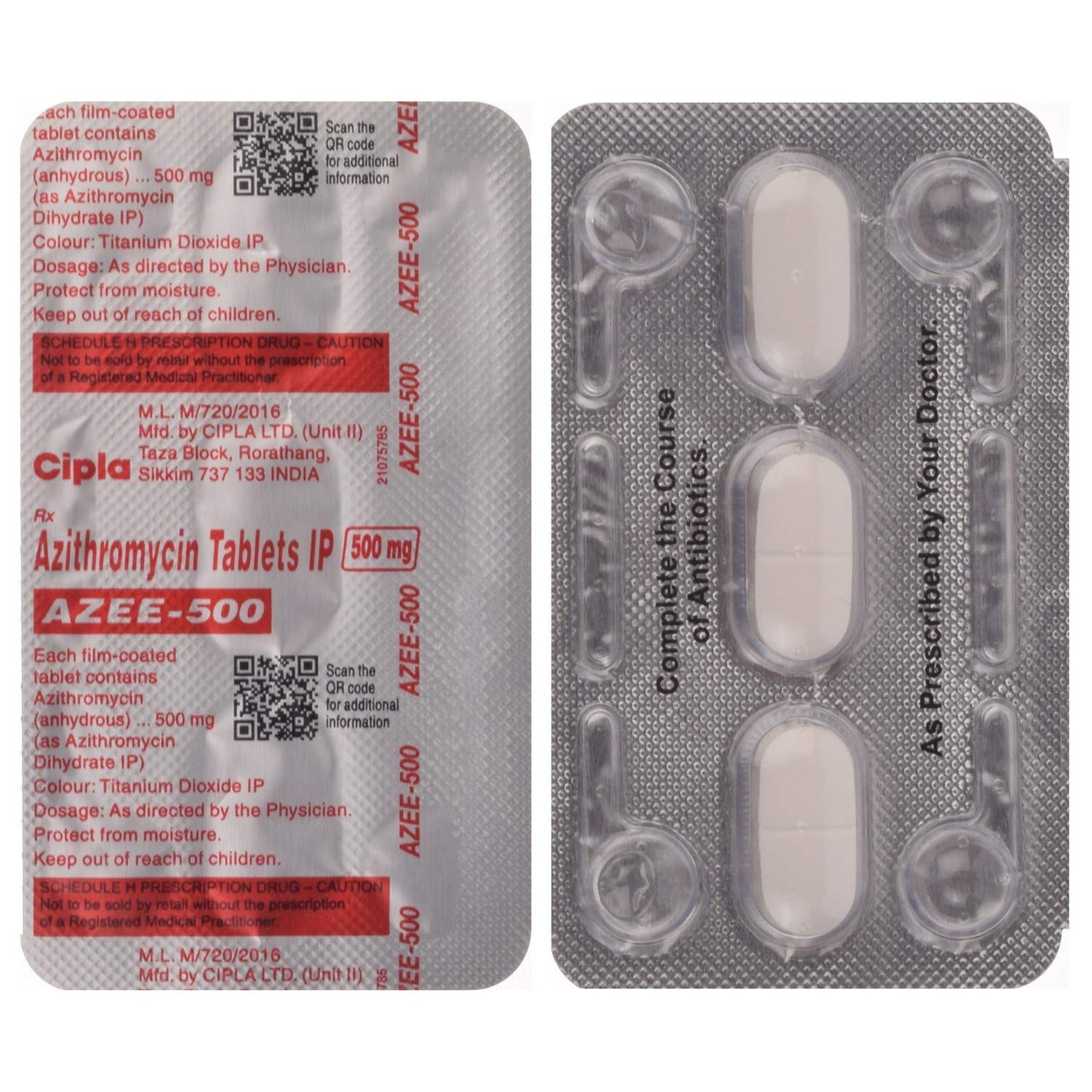 Azee-500 - Strip of 3 Tablets