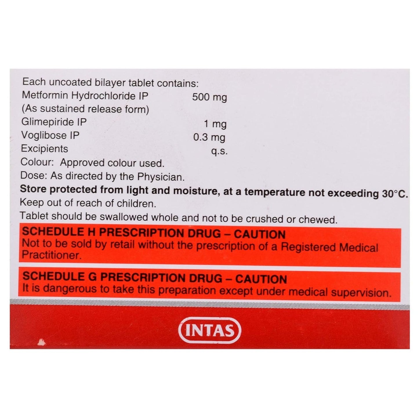 Zoryl MV 1/0.3 - Strip of 10 Tablets