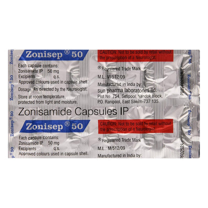 Zonisep 50 - Strip of 10 Capsules