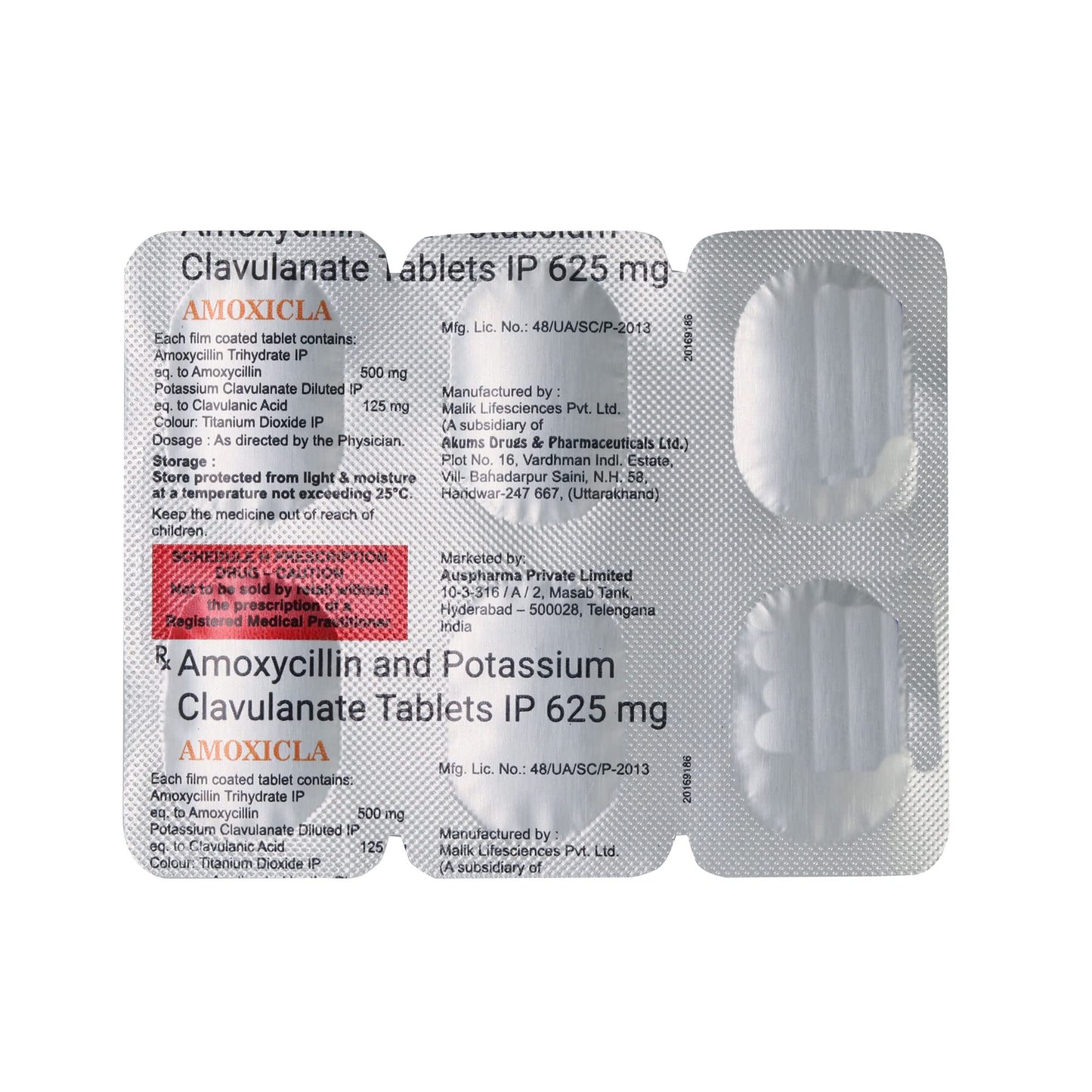 AMOXICLA 625MG (AUSPHARMA) - Strip of 6 Tablets