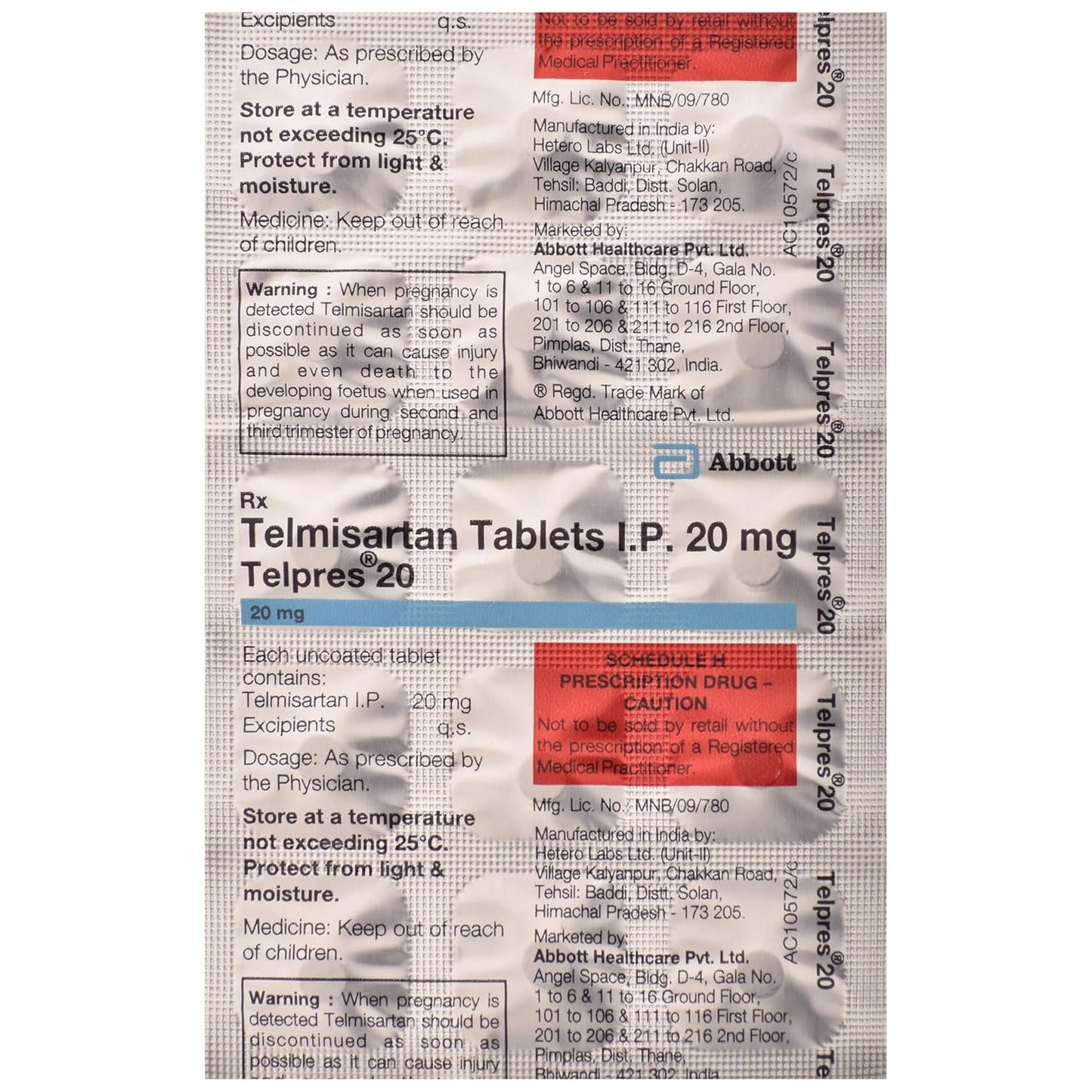 Telpres 20 - Strip of 15 Tablets