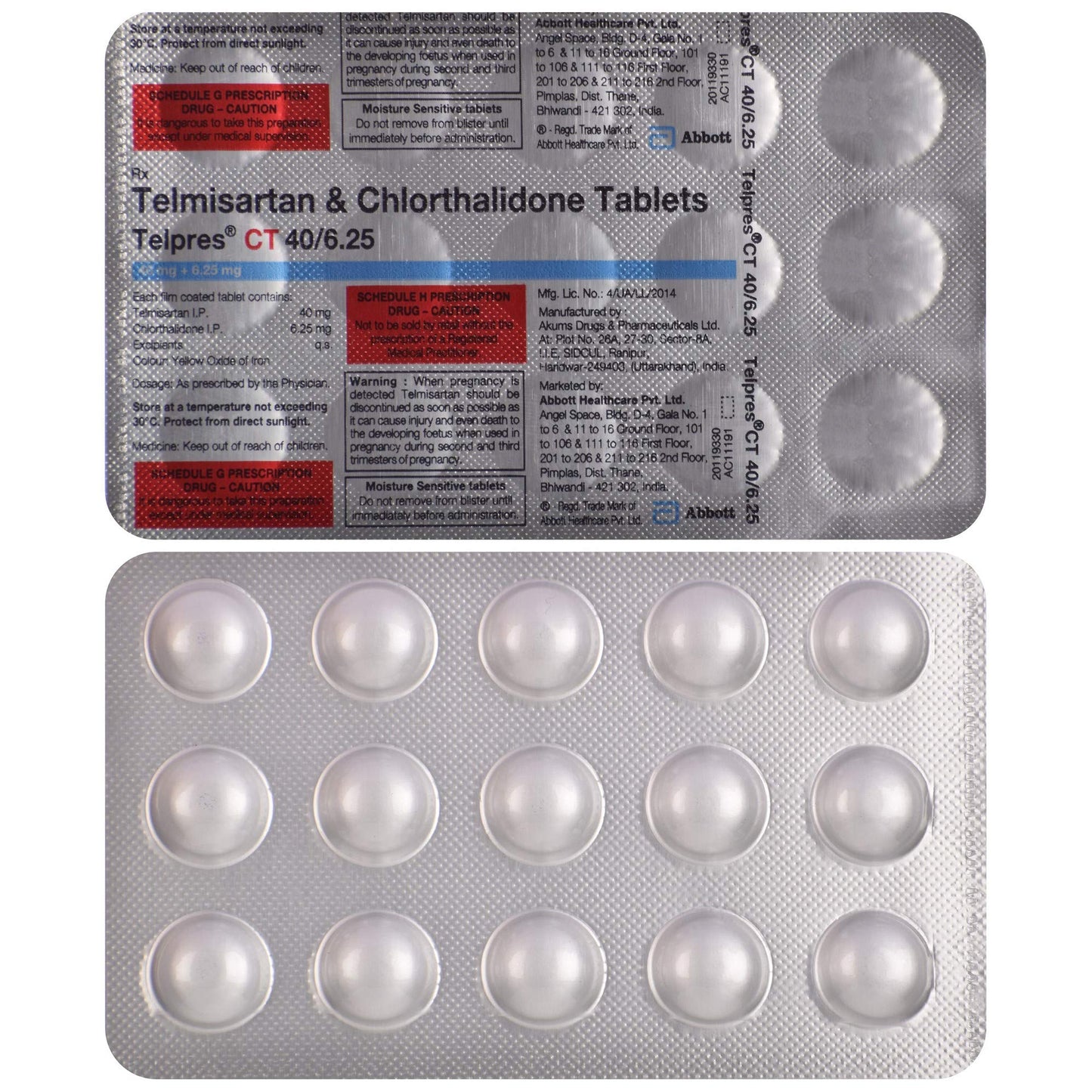 Telpres CT 40/6.25 - Strip of 15 Tablets