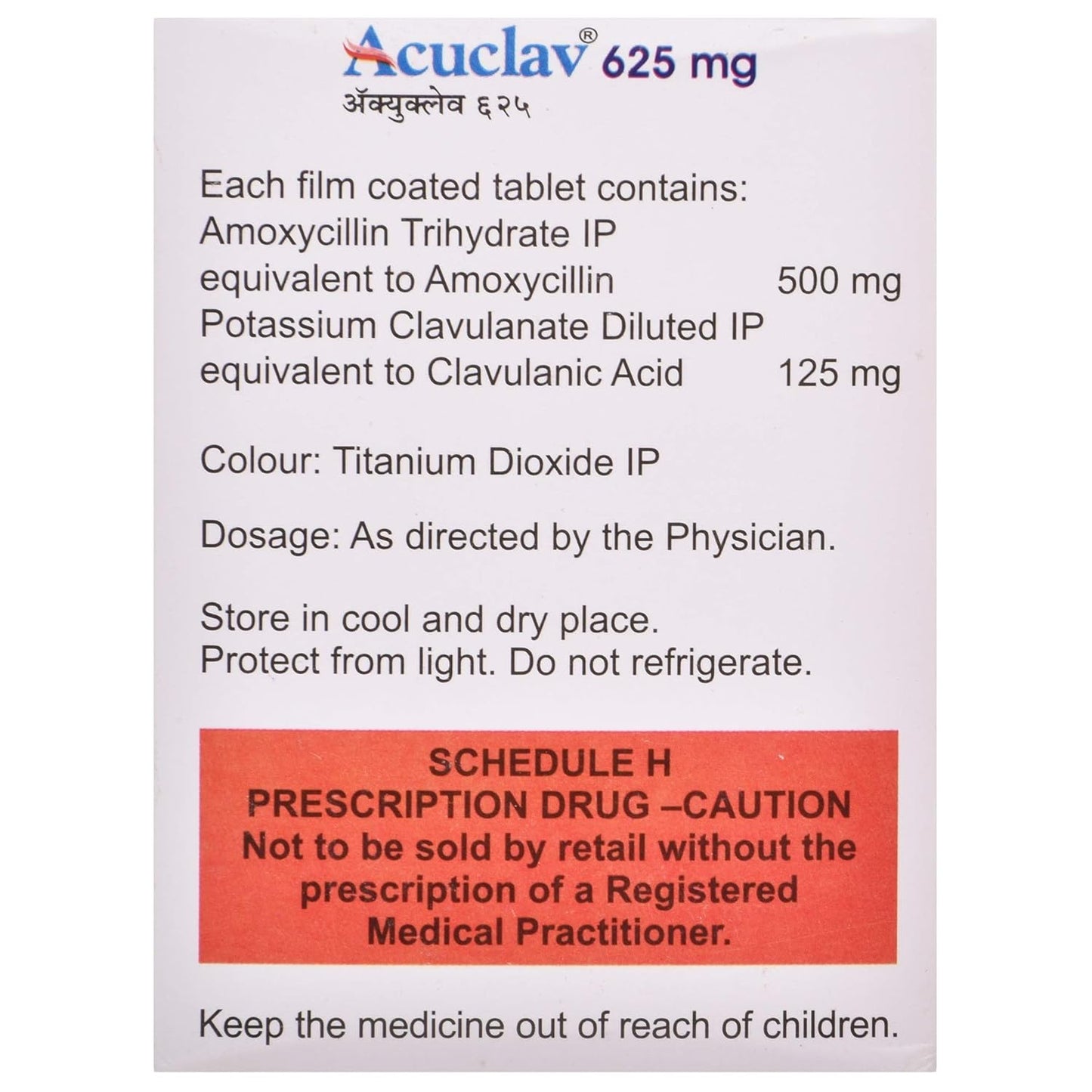 Acuclav 625 mg - Strip of 10 Tablets