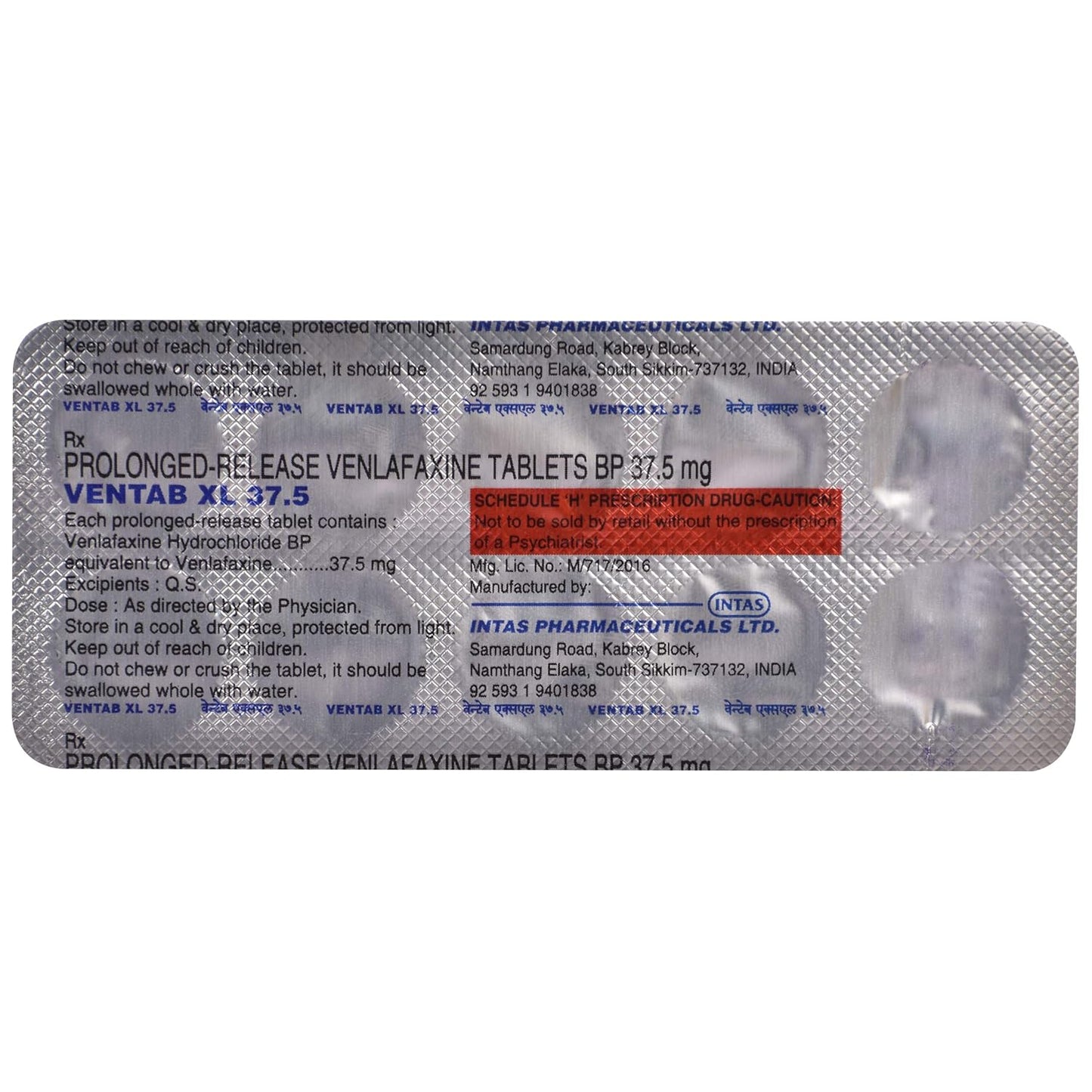 Ventab XL 37.5 - Strip of 10 Tablets