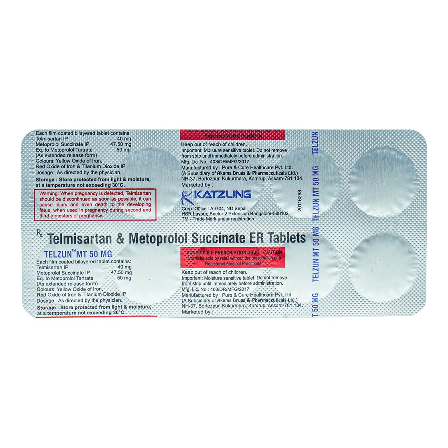 Telzun MT 50 mg - Strip of 10 Tablets