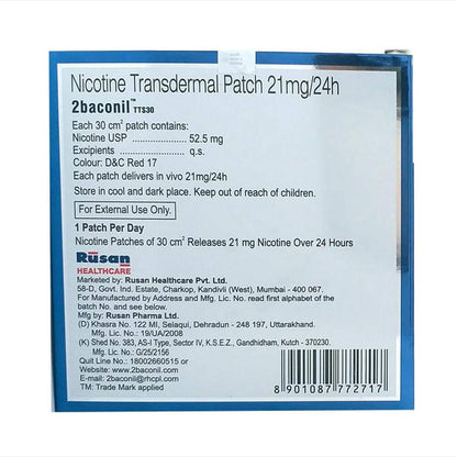 2 Baconil TTS30 21 mg - Pack of 7 Nicotine Transdermal Patches