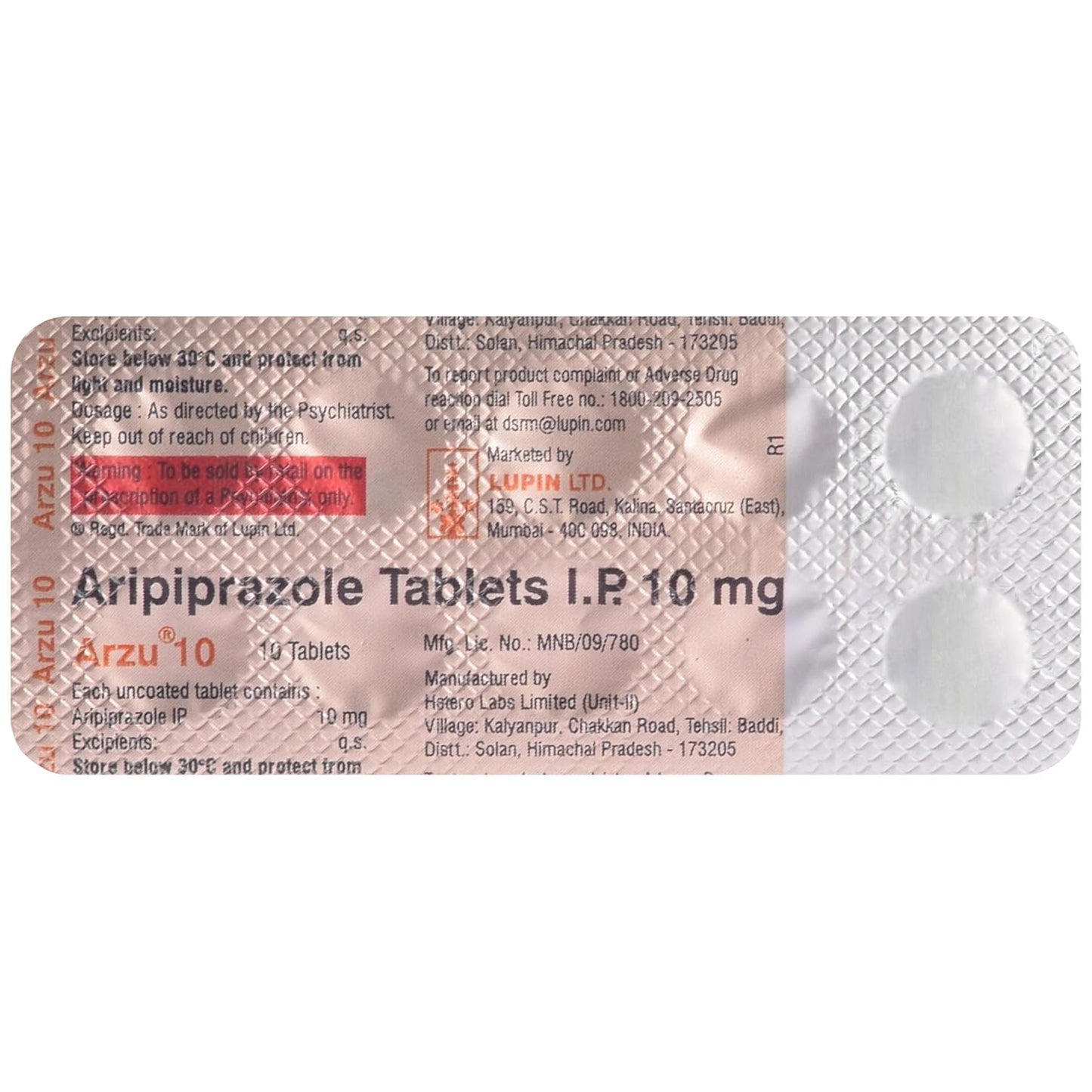 Arzu 10 - Strip of 10 Tablets