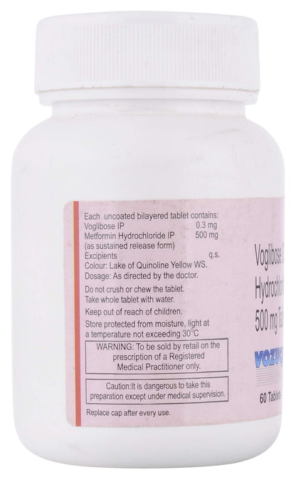 Vozuca M Active 0.3/500mg - Bottle of 60 Tablets