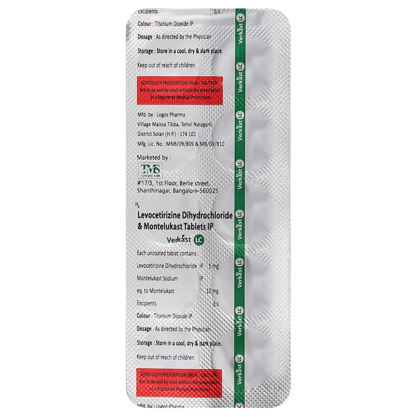 Verkast LC - Strip of 10 Tablets