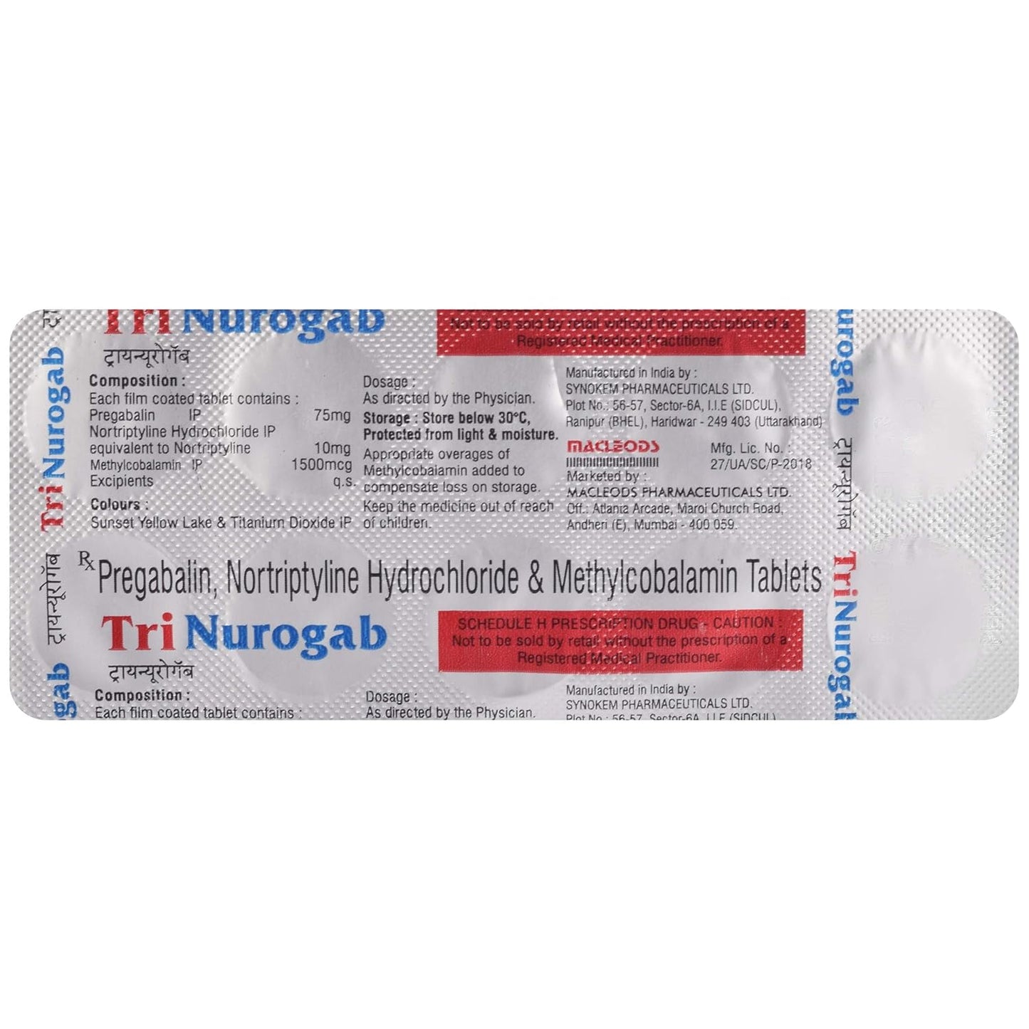 Tri Nurogab - Strip of 10 Tablets