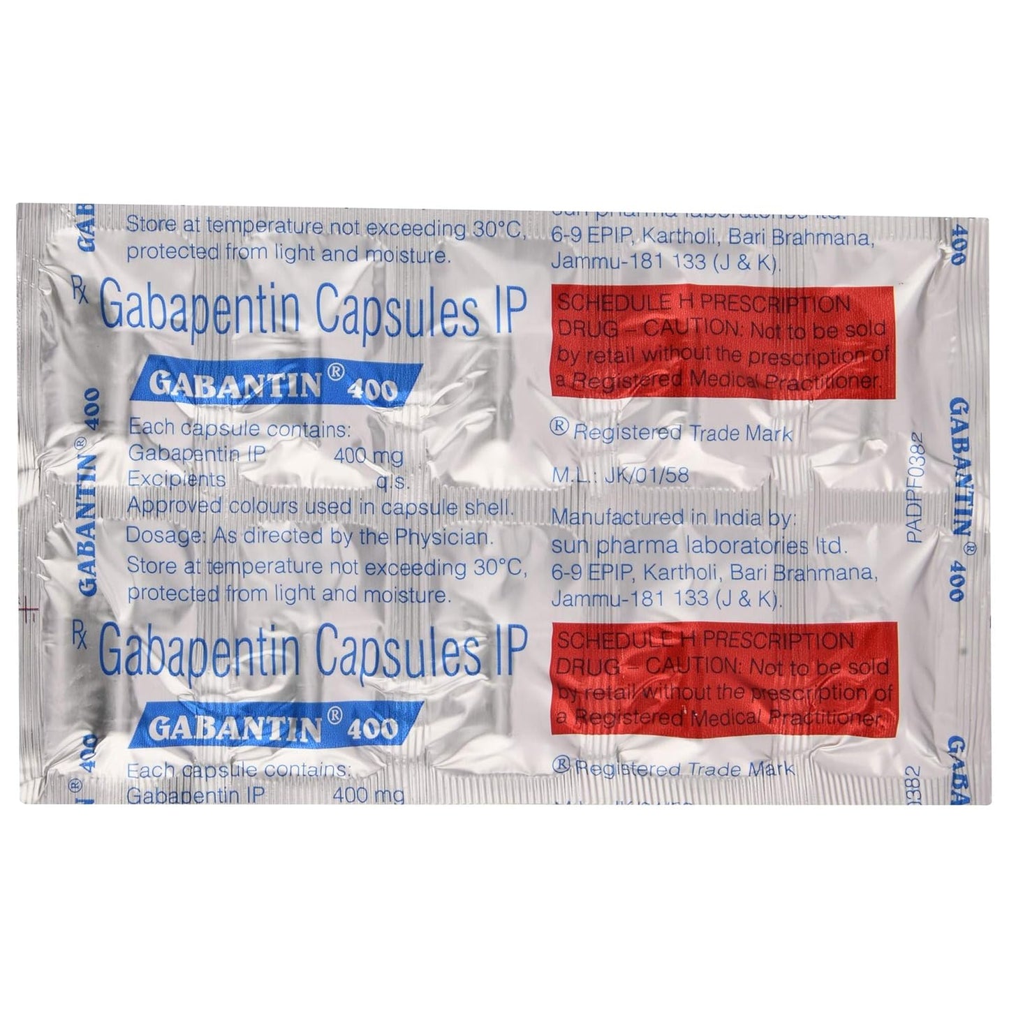 Gabantin 400 - Strip of 10 Capsules