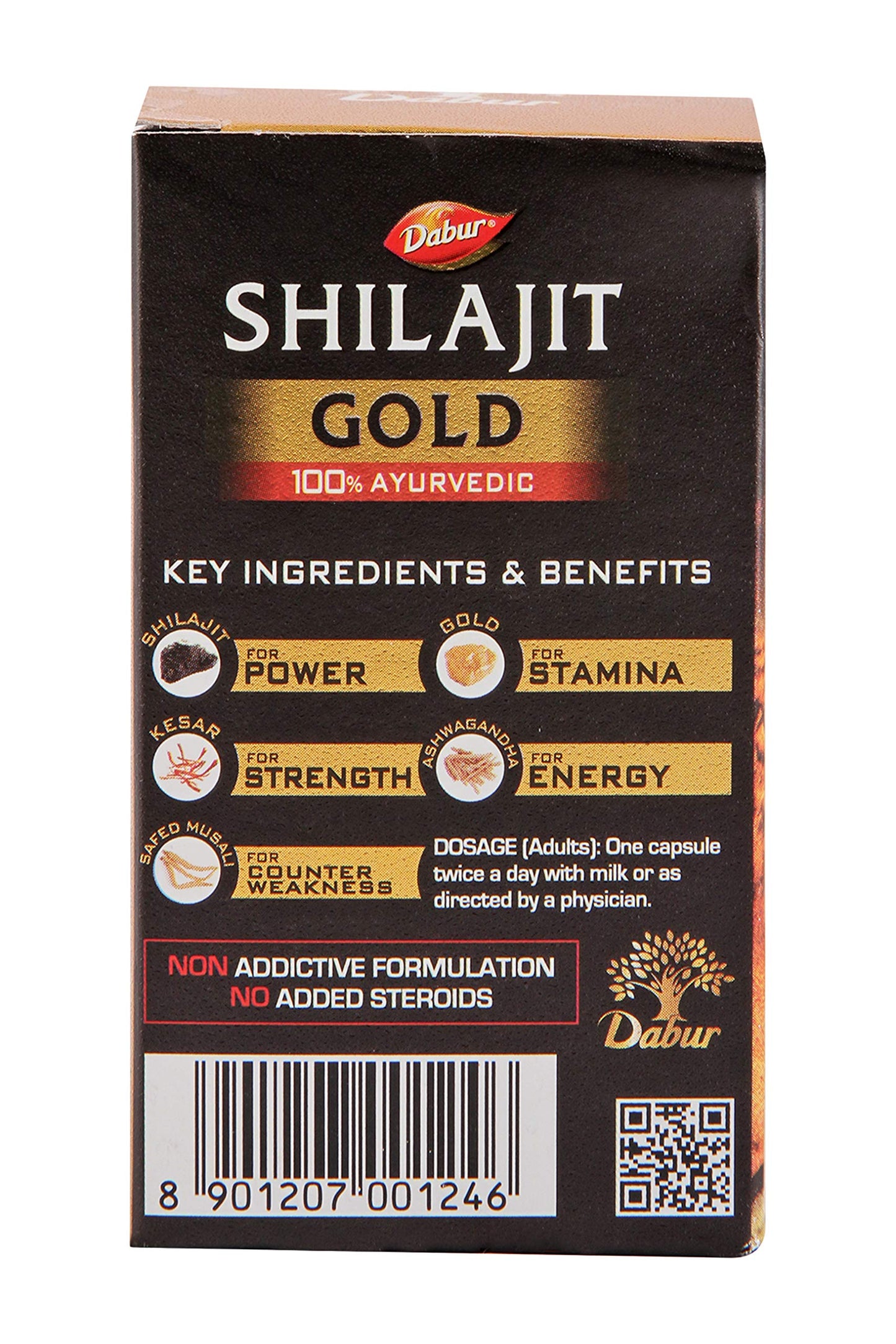 Dabur Shilajit Gold - 20 Capsules | 100% Ayurvedic Capsules for Strength , Stamina and Power | Premium Ayurvedic Supplement | For Men