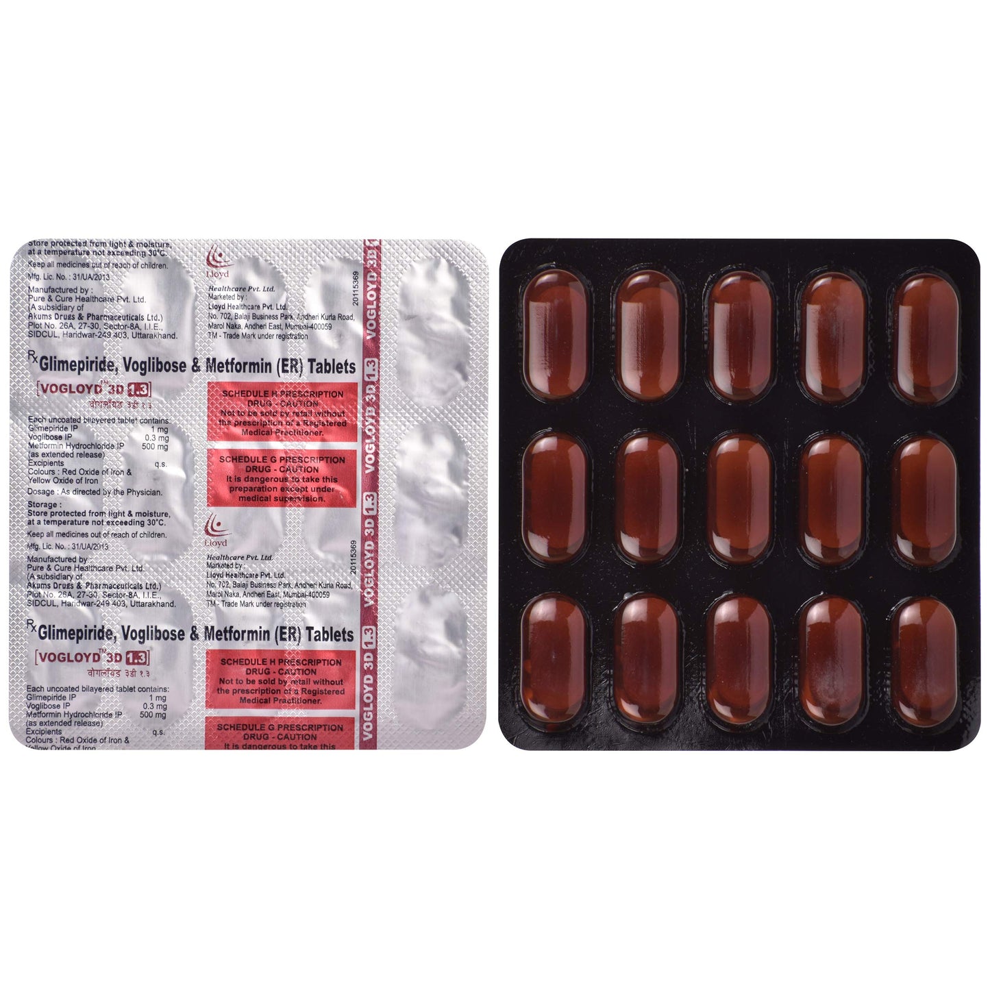 Vogloyd 3D 1.3 - Strip of 15 Tablets