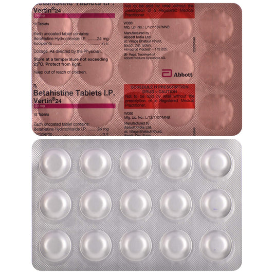 Vertin 24 - Strip of 15 Tablets