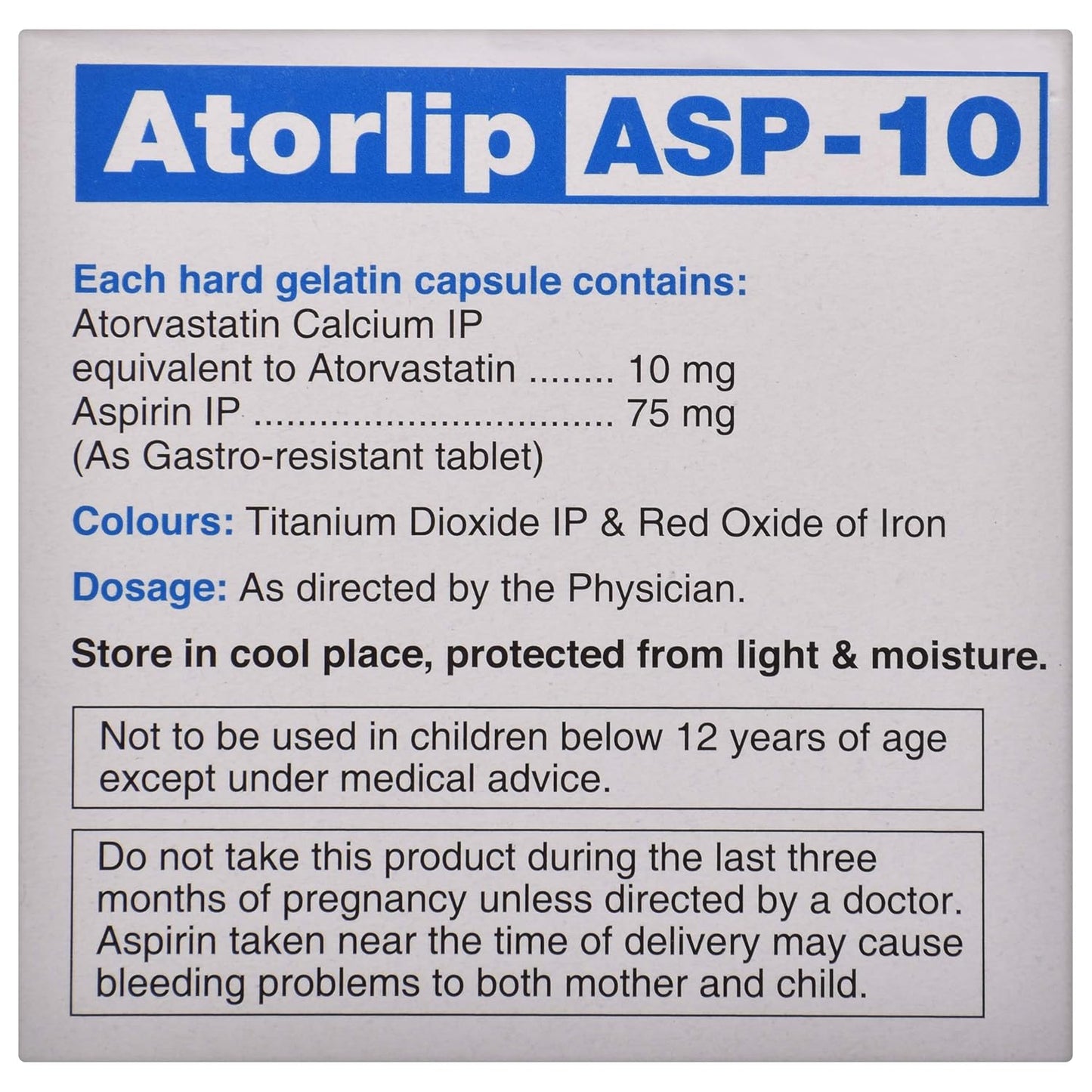 Atorlip ASP -10 - Strip of 10 Capsules