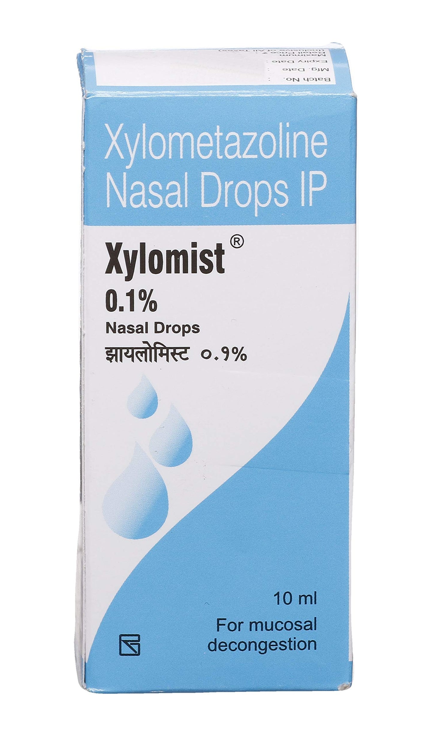 Xylomist 0.1% - Bottel of 10 ml Nasal Drops