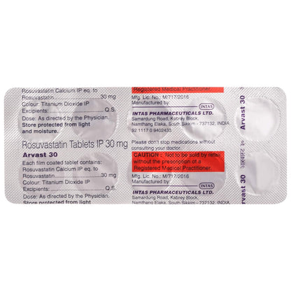 Arvast 30 - Strip of 10 Tablets