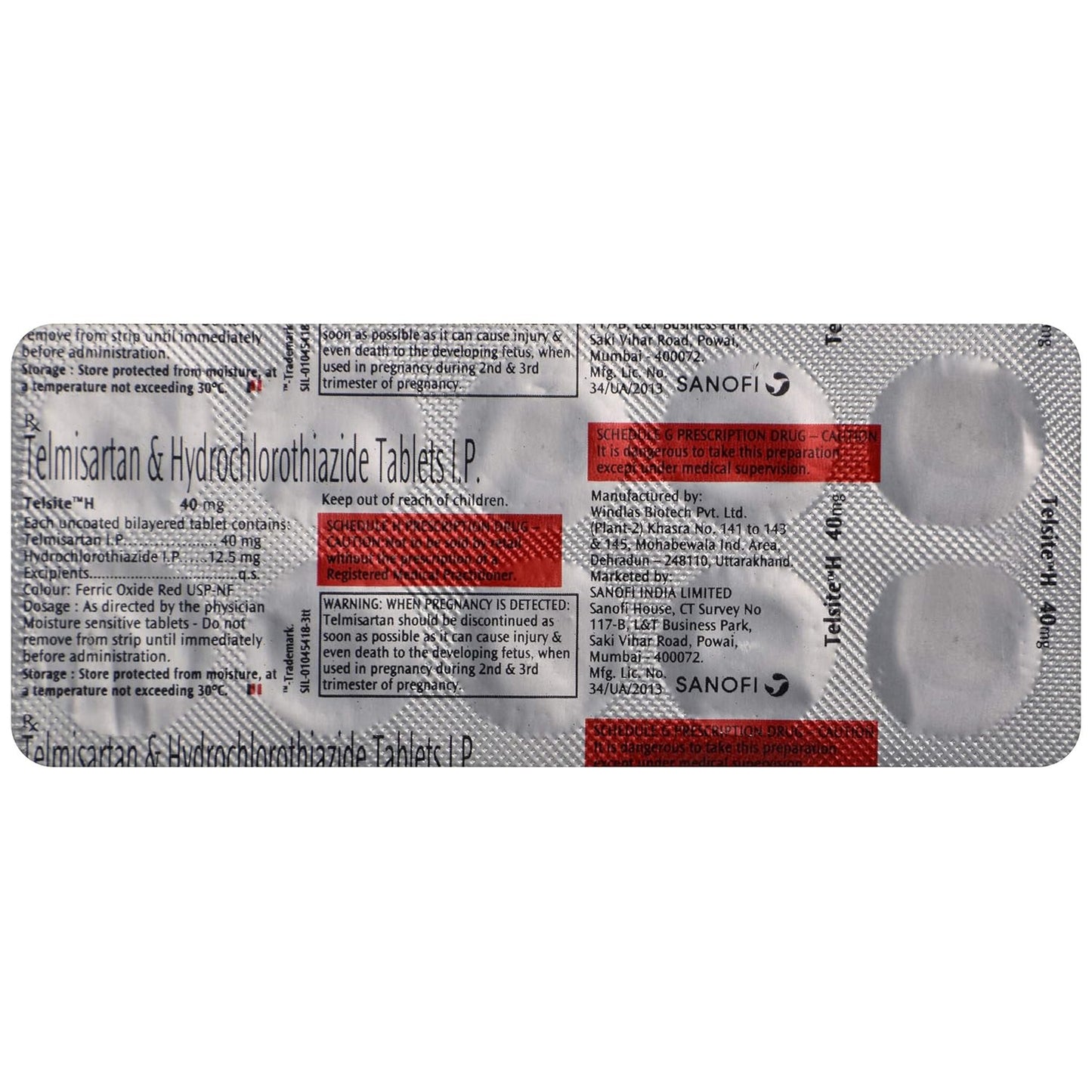 Telsite H - Strip of 10 Tablets