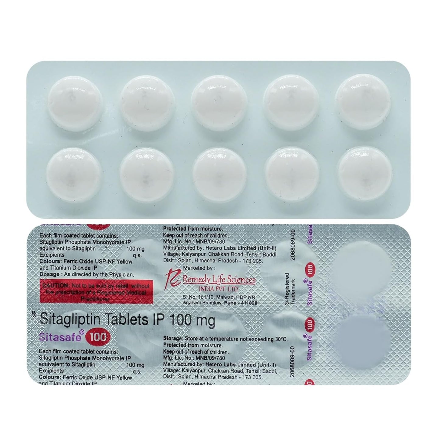 Sitasafe 100 - Strip of 10 Tablets