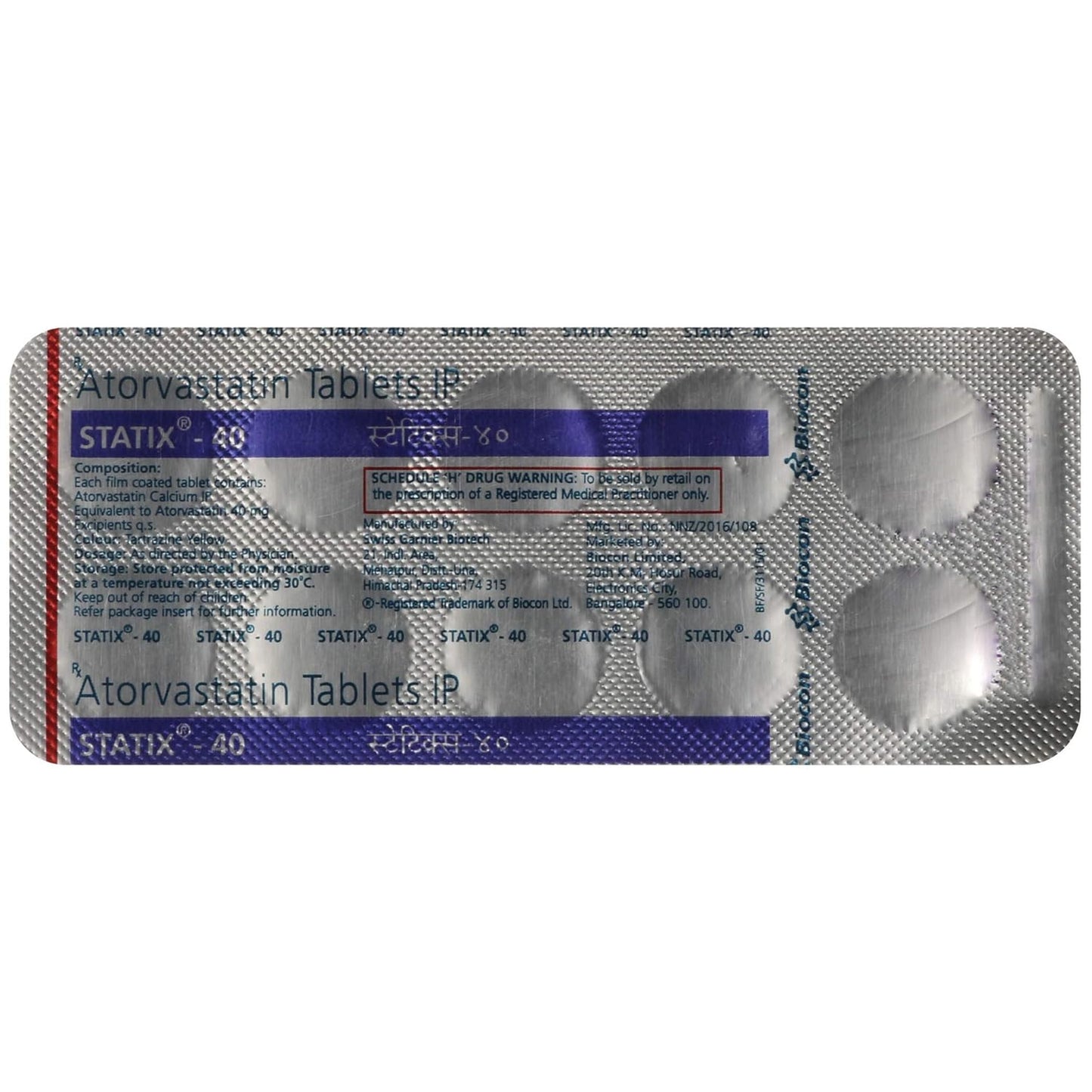 Statix 40 - Strip of 10 Tablets