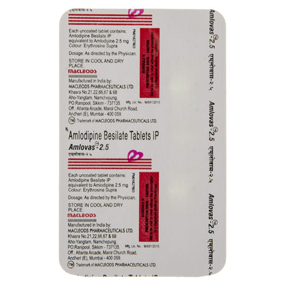 Amlovas 2.5 - Strip of 15 Tablets