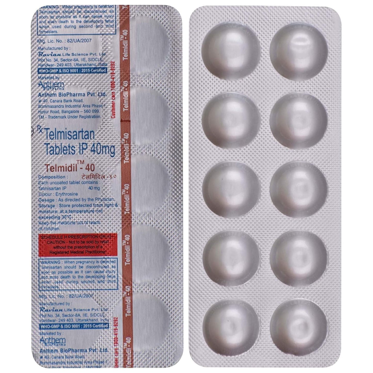 Telmidil 40 Mg - Strip of 10 Tablets