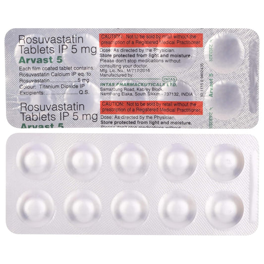 Arvast 5 - Strip of 10 Tablets