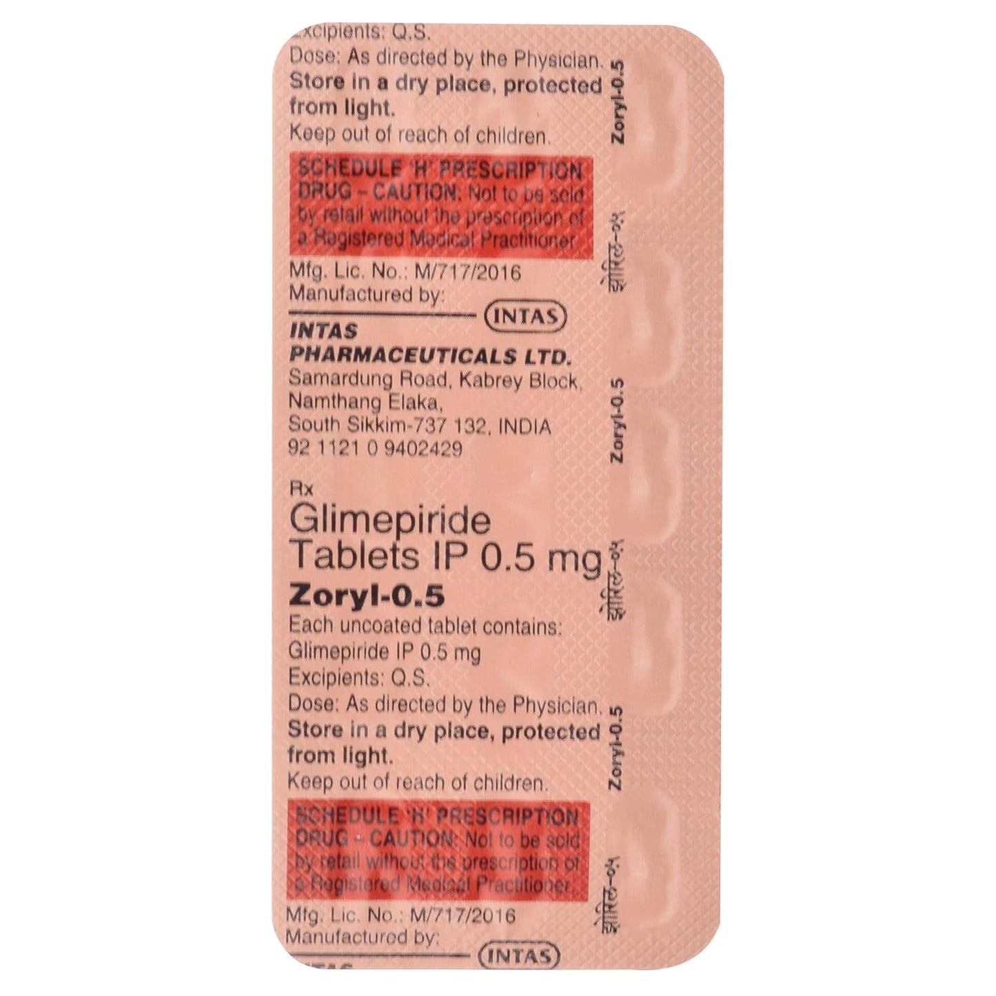 Zoryl 0.5 - Strip of 15 Tablets