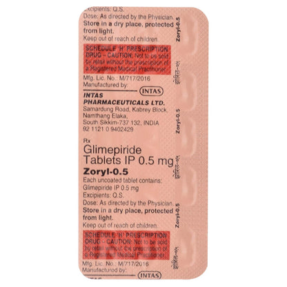 Zoryl 0.5 - Strip of 15 Tablets