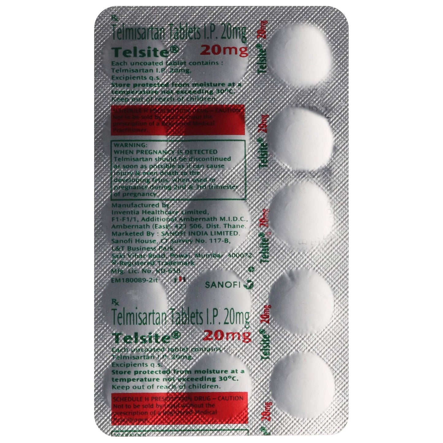 Telsite 20mg- Strip of 15 Tablets